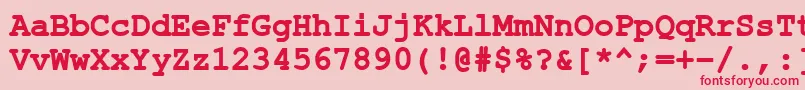 ErKurier1251Bold Font – Red Fonts on Pink Background
