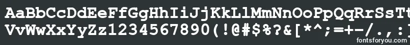フォントErKurier1251Bold – 黒い背景に白い文字