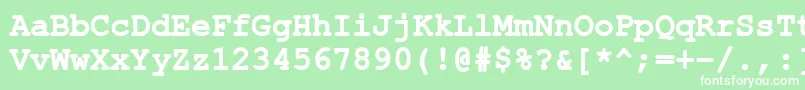フォントErKurier1251Bold – 緑の背景に白い文字