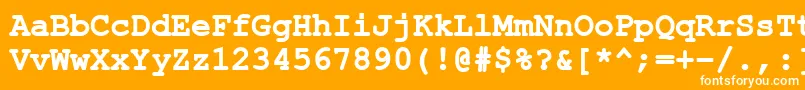 Шрифт ErKurier1251Bold – белые шрифты на оранжевом фоне