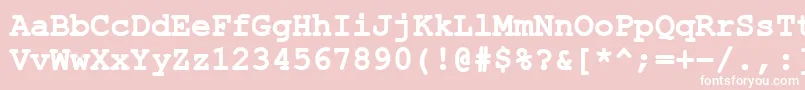 Fonte ErKurier1251Bold – fontes brancas em um fundo rosa