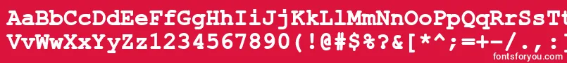 Czcionka ErKurier1251Bold – białe czcionki na czerwonym tle