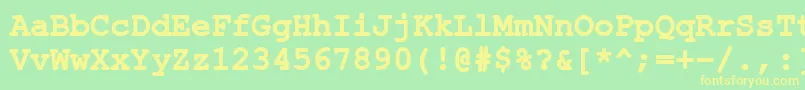 Шрифт ErKurier1251Bold – жёлтые шрифты на зелёном фоне