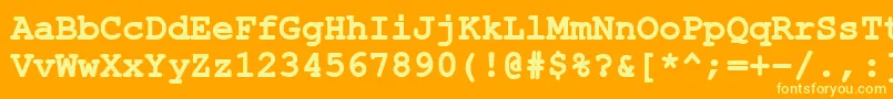 Шрифт ErKurier1251Bold – жёлтые шрифты на оранжевом фоне