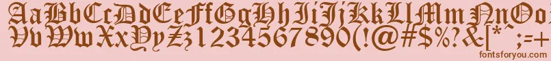 OldEnglishFive Font – Brown Fonts on Pink Background