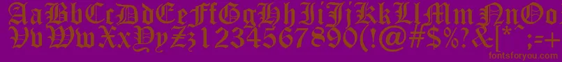 OldEnglishFive Font – Brown Fonts on Purple Background