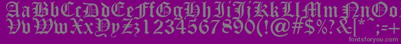 OldEnglishFive Font – Gray Fonts on Purple Background