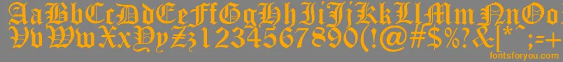 OldEnglishFive Font – Orange Fonts on Gray Background