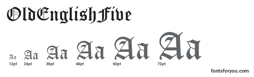 OldEnglishFive Font Sizes