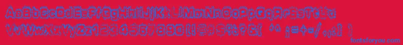 Grungepuddles Font – Blue Fonts on Red Background