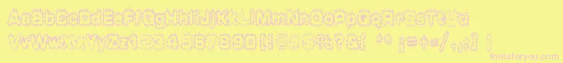 Grungepuddles Font – Pink Fonts on Yellow Background