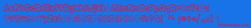 Grungepuddles-fontti – punaiset fontit sinisellä taustalla