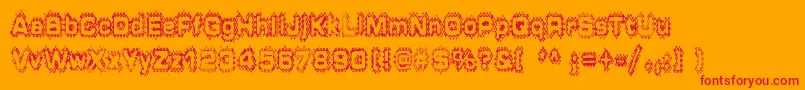 Grungepuddles Font – Red Fonts on Orange Background