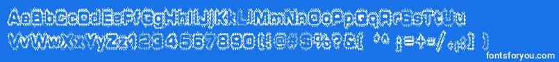 Grungepuddles Font – White Fonts on Blue Background