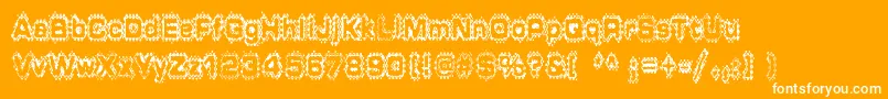 Grungepuddles Font – White Fonts on Orange Background