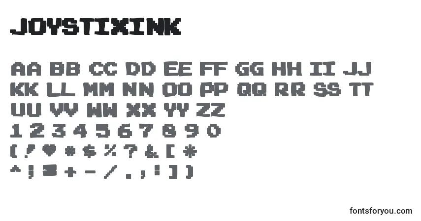 Schriftart Joystixink – Alphabet, Zahlen, spezielle Symbole