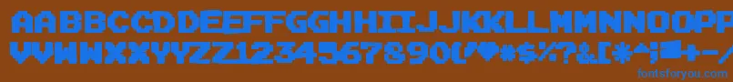 Joystixink Font – Blue Fonts on Brown Background