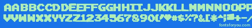 Joystixink Font – Green Fonts on Blue Background