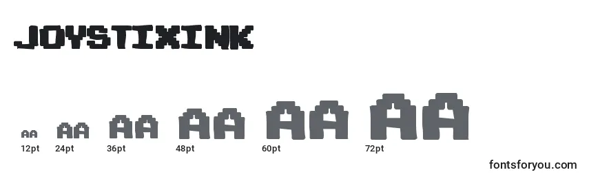 Размеры шрифта Joystixink