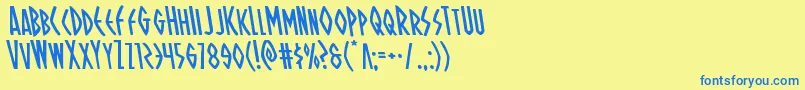 Ohmightyisisleft Font – Blue Fonts on Yellow Background