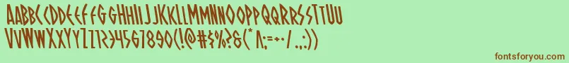Ohmightyisisleft Font – Brown Fonts on Green Background