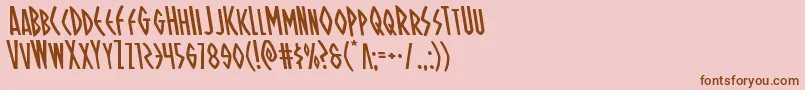 Ohmightyisisleft Font – Brown Fonts on Pink Background