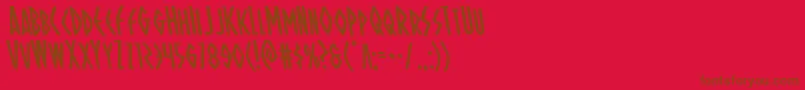 Ohmightyisisleft Font – Brown Fonts on Red Background