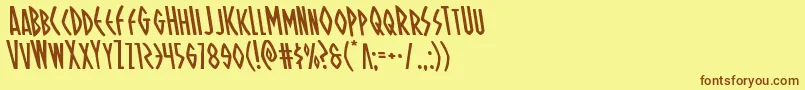 Ohmightyisisleft Font – Brown Fonts on Yellow Background