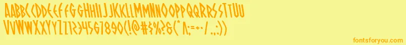 Ohmightyisisleft Font – Orange Fonts on Yellow Background