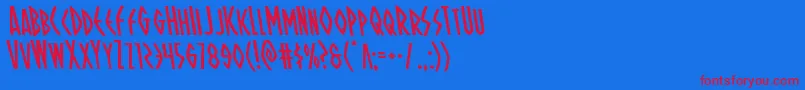Ohmightyisisleft Font – Red Fonts on Blue Background