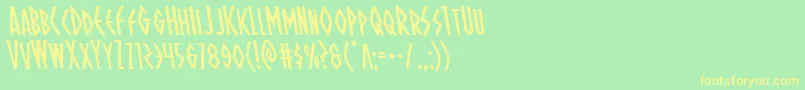 Шрифт Ohmightyisisleft – жёлтые шрифты на зелёном фоне