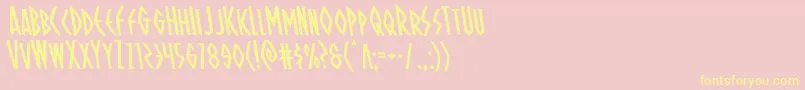 Ohmightyisisleft Font – Yellow Fonts on Pink Background