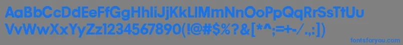 フォントMobilgraphicsRegular – 灰色の背景に青い文字