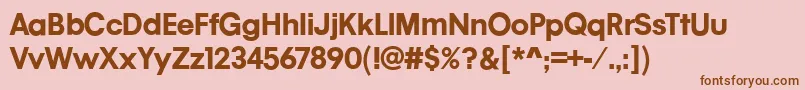 Шрифт MobilgraphicsRegular – коричневые шрифты на розовом фоне