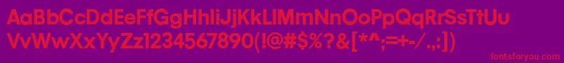 MobilgraphicsRegular Font – Red Fonts on Purple Background