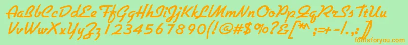 Diner Font – Orange Fonts on Green Background