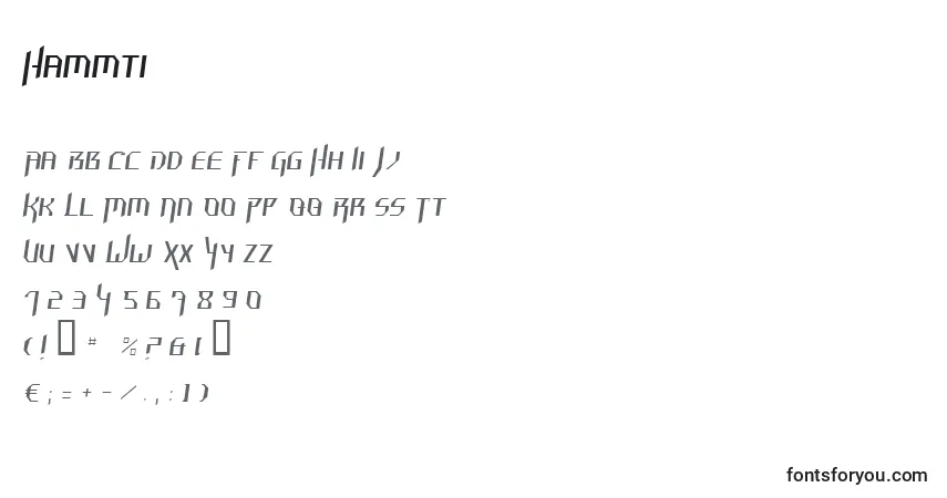 A fonte Hammti – alfabeto, números, caracteres especiais