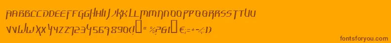 フォントHammti – オレンジの背景に茶色のフォント