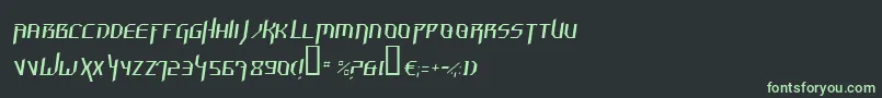 フォントHammti – 黒い背景に緑の文字