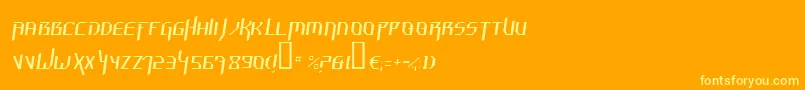 フォントHammti – オレンジの背景に黄色の文字