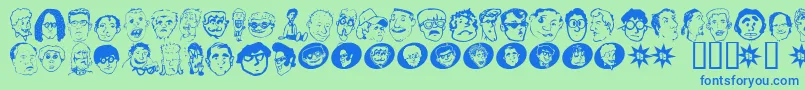 Fonte Geekbats – fontes azuis em um fundo verde