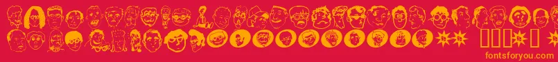 フォントGeekbats – 赤い背景にオレンジの文字
