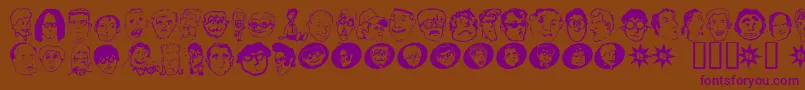 Geekbats-Schriftart – Violette Schriften auf braunem Hintergrund