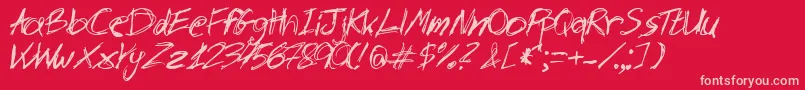Slantora Font – Pink Fonts on Red Background