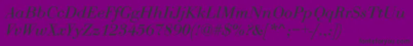RothniNormalItalic-Schriftart – Schwarze Schriften auf violettem Hintergrund