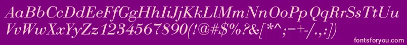 RothniNormalItalic Font – Pink Fonts on Purple Background