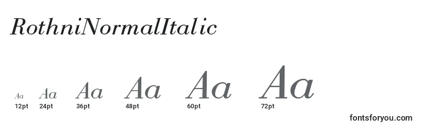Größen der Schriftart RothniNormalItalic