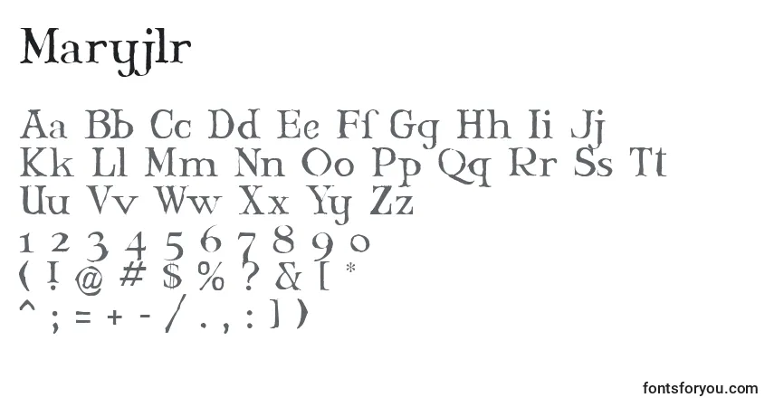 A fonte Maryjlr – alfabeto, números, caracteres especiais