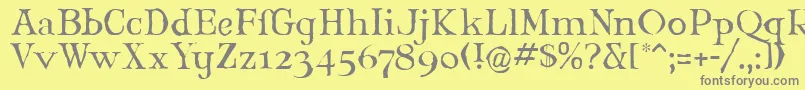 フォントMaryjlr – 黄色の背景に灰色の文字