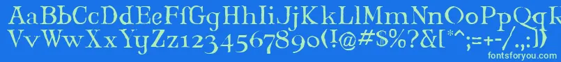 Maryjlr Font – Green Fonts on Blue Background